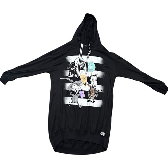 Disney Dresses & Skirts - Disney Tim Burton Nightmare Before Christmas Hooded Sleep Shirt Hoodie Dress M